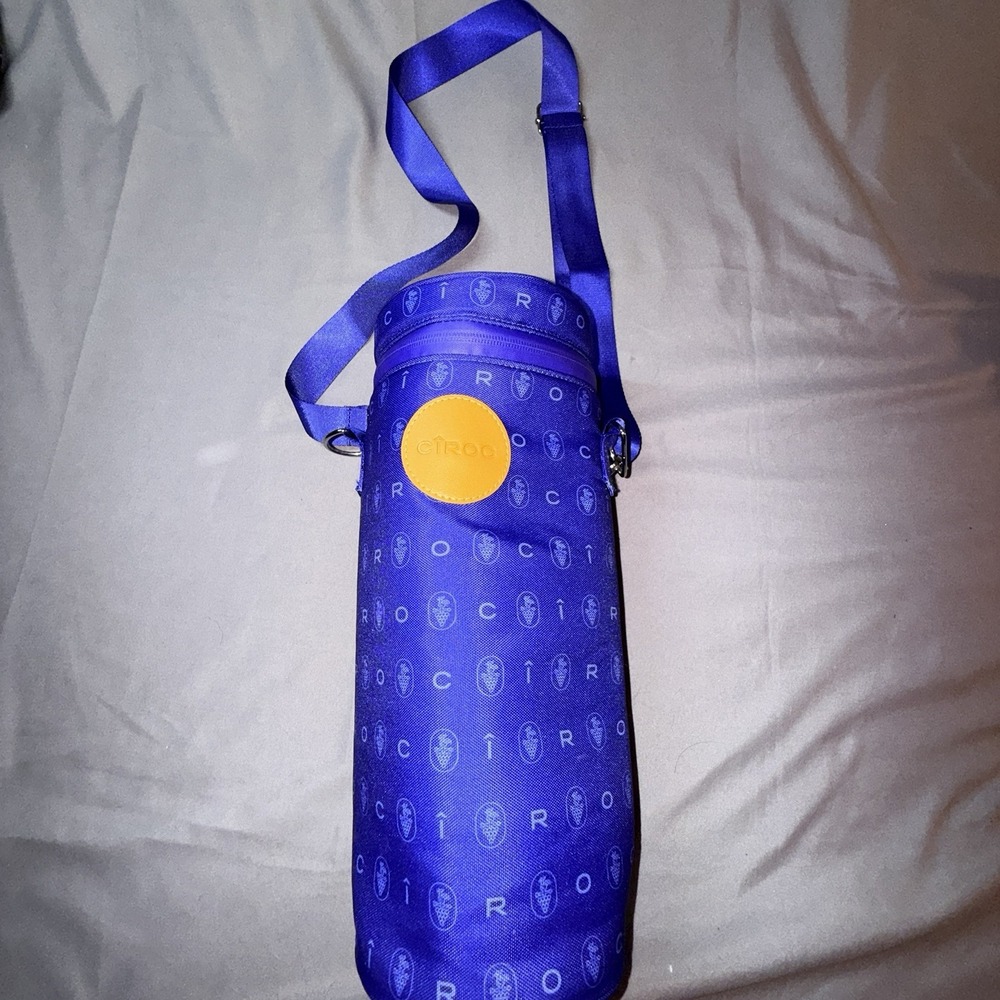 Ciroc Insulated Bottle Carrier Bag Unisex OS Blue Excellent Monogram Logo Zip